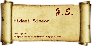 Hidasi Simeon névjegykártya